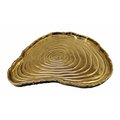 Comida 13 x 12 in. Botanic Porcelain Tree Bark Tray, Gold CO2535360